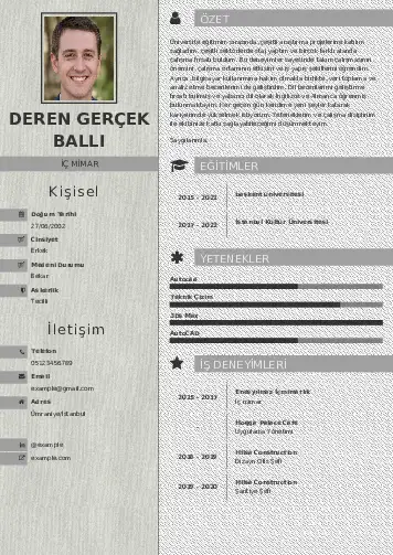 İç Mimar Cv Örnekleri cv indir